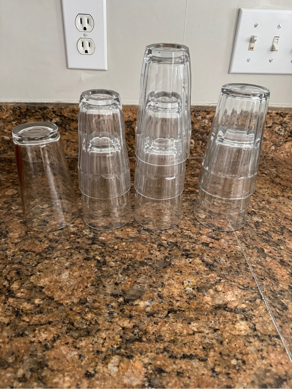Clear Stackable Plastic Drinking Tumblers - Set of 8
